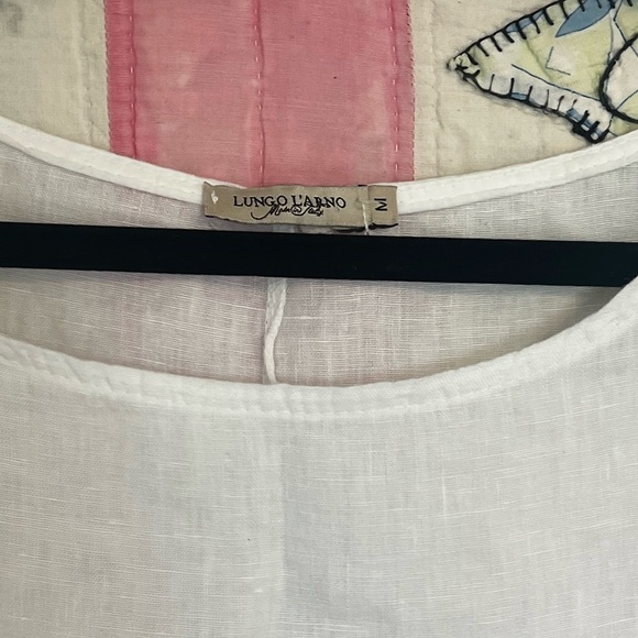 White linen Tunic Top - Picture 2 of 4